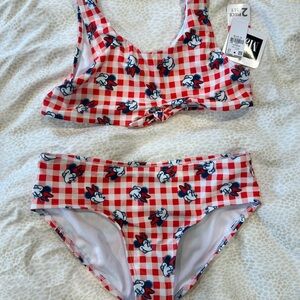 Disney Red and White Checkered Swimwear Set new with tags. 14-16 kids